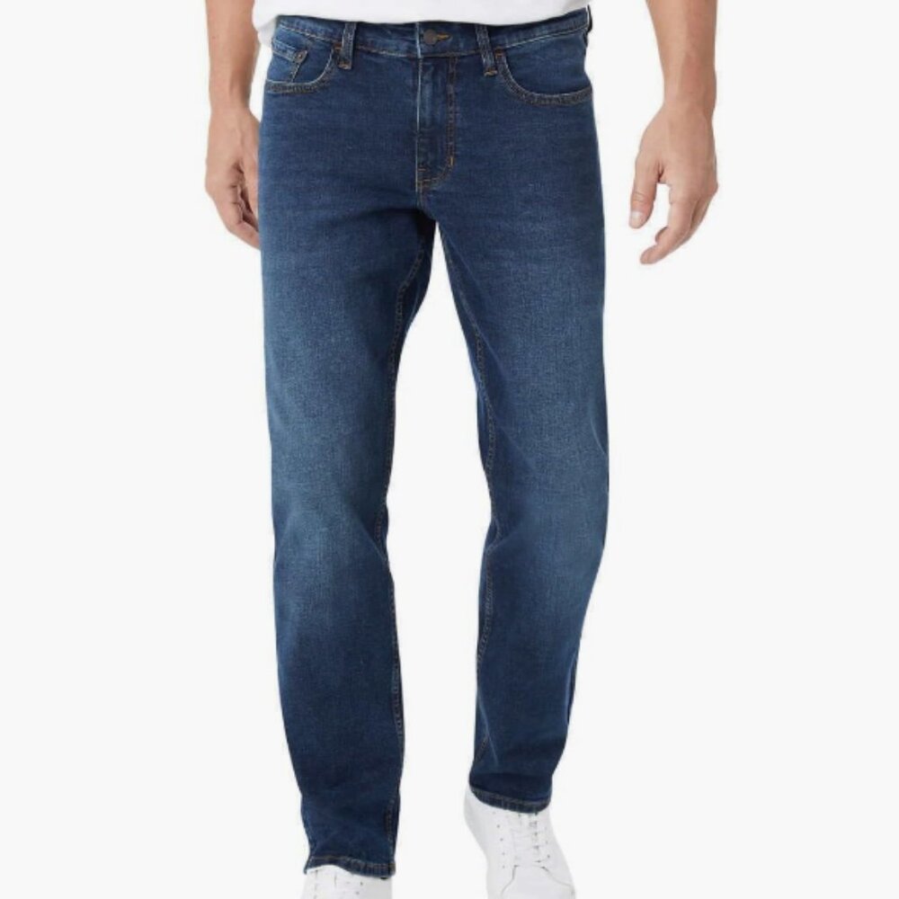 IZOD Men’s Comfort Stretch Straight Fit Jeans Dark Wash Blue 40x32 NWOT